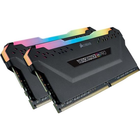 CORSAIR Mémoire PC DDR4 - VENGEANCE RGB PRO 64GB (4x16GB) - 3200MHz - CAS 16 (CMW64GX4M2E3200C16)