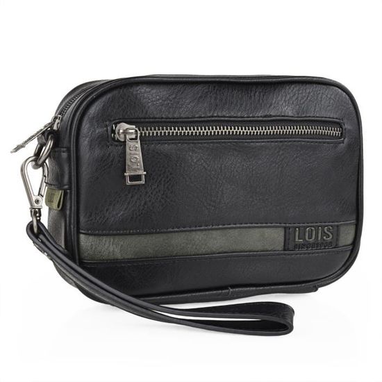 BEMON Pochette En Cuir Grainé Homme Enzo - Porté Main 15 X 23 X 4 Cm - Cuir Vachette