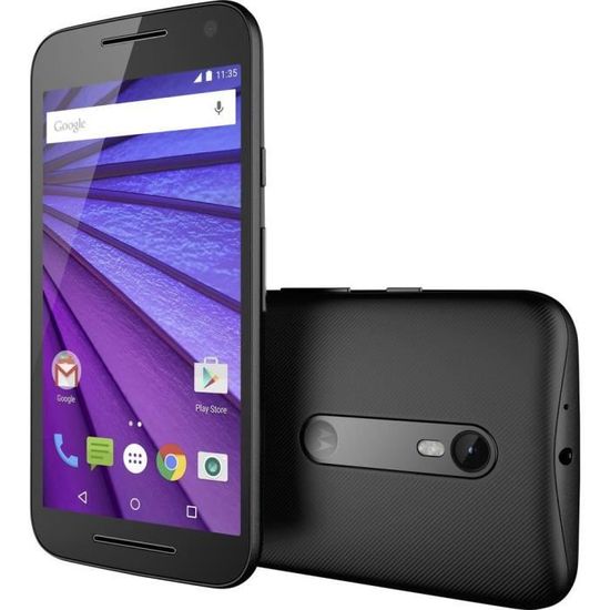 Motorola Moto G (3ème génération) Smartphone 4G 12.7 cm (5 pouces) 1.4 GHz Quad Core 8 Go 13 MPix Android™ 5.1 Lollipop