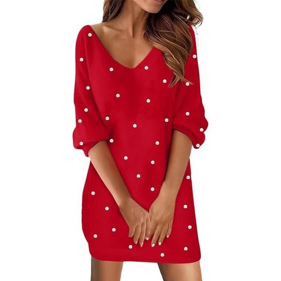 Robe pull col v femme sale