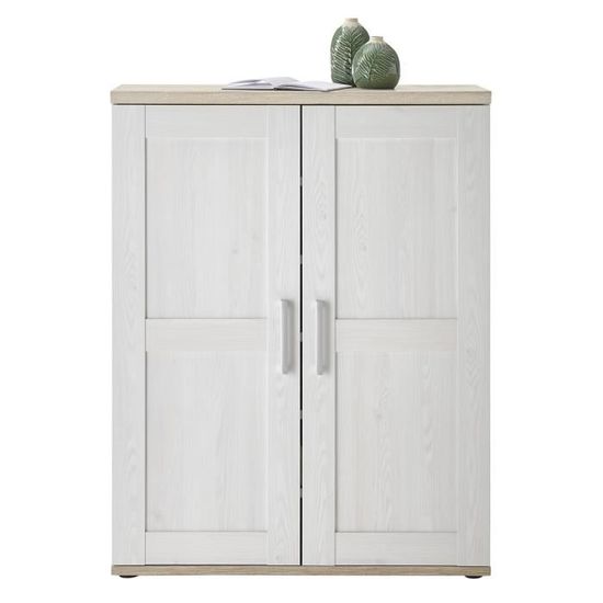 Meuble à chaussures en MDF coloris pin blanchi chêne san remo