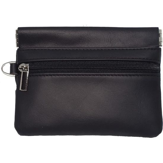 DUDU Porte-monnaie Et Porte-clés Coloré En Cuir Véritable Avec Fermeture Clic Cl