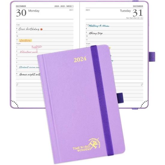 Agenda 2024 Journalier: Planificateur Journalier 1 Jour Par Page Avec Planification