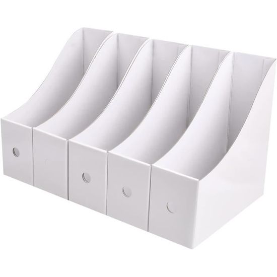 Boîte De Rangement Bureau En Carton - 3 Ou 5 Compartiments, Format A4 - Pour Livres, Magazines, Documents, école, Bibliothèque - 10