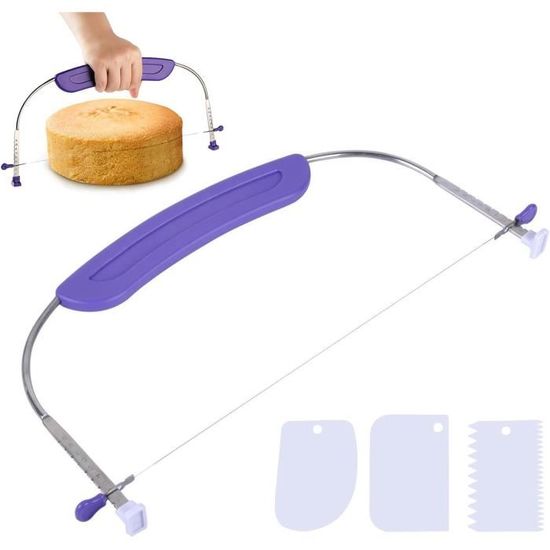 Diviseur à Gâteau En Inox - 31x26.5x7cm - Coupe 6 à 8 Parts égales - Pour Gâteaux, Pizzas, Fromages - Poignées Incluses