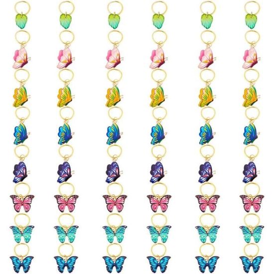 Collier Vintage Années 70 - Pendentif Floral Papillon émail - Métal Doré - Occasion