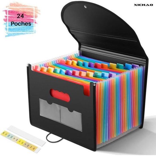 Extensible Chemise Trieur A4 Documents, Avec Poignée, 13