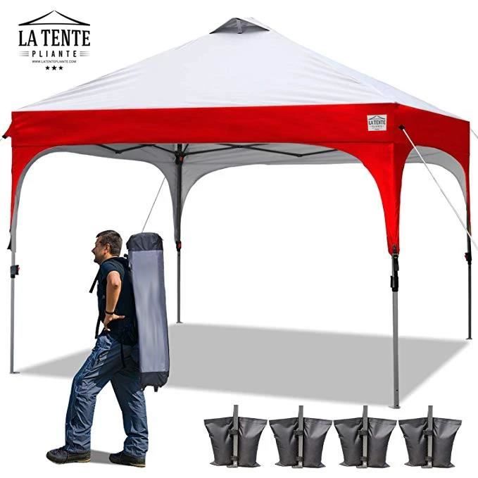Barnum Pliant - Tonnelle 3x3m ROUGE/BLANC - La Tente Pliante