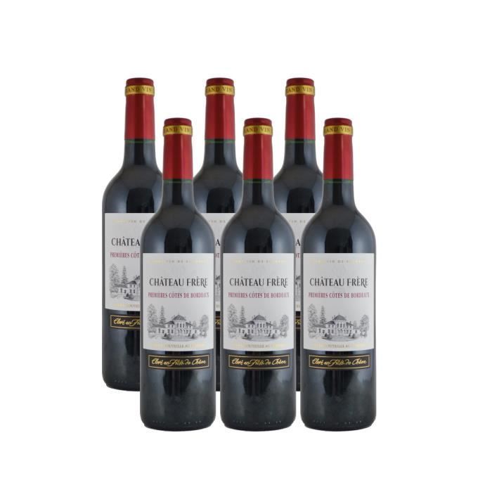 Château Frère 2008 - AOC 1ères Côtes de Bordeaux - vin rouge de Bordeaux - lot de 6 bouteilles