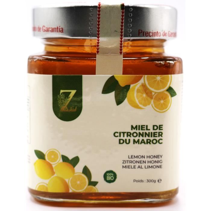 Miel de Citronnier du Maroc 100%Pur-pot de 300 + cuillère à Miel en bois offerte.