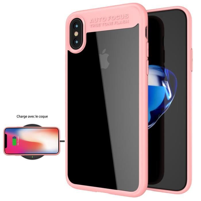 Coque pour iPhone X Silicone Contour Rose Protection Anti Choc