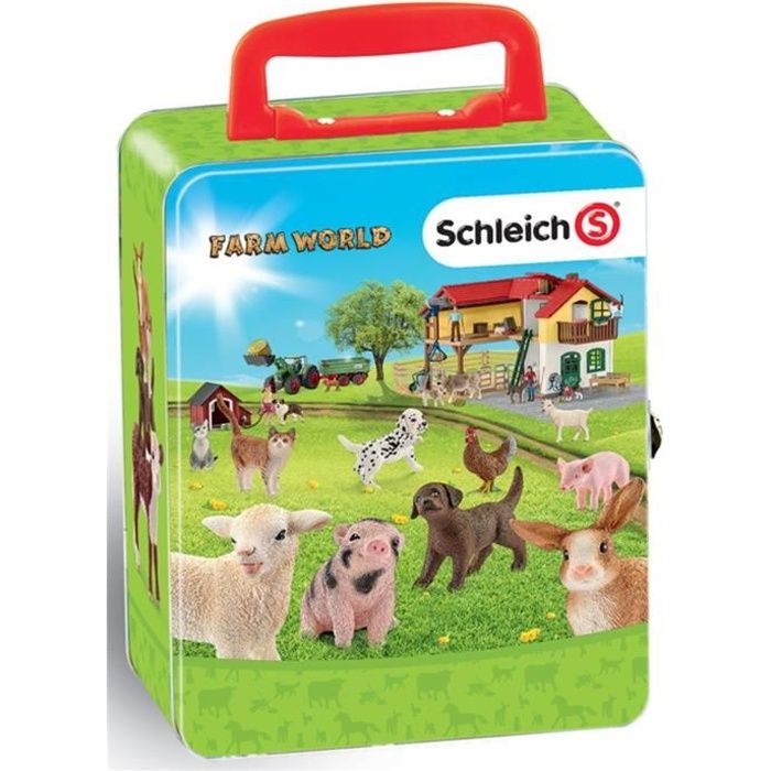 KLEIN Schleich Farm World - Mallette pour collection 18 animaux de la ferme