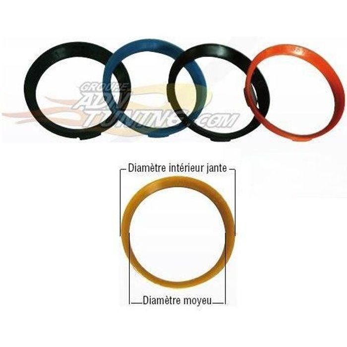 4 Bagues de centrage Plastique - Ext 72.6 - Int…