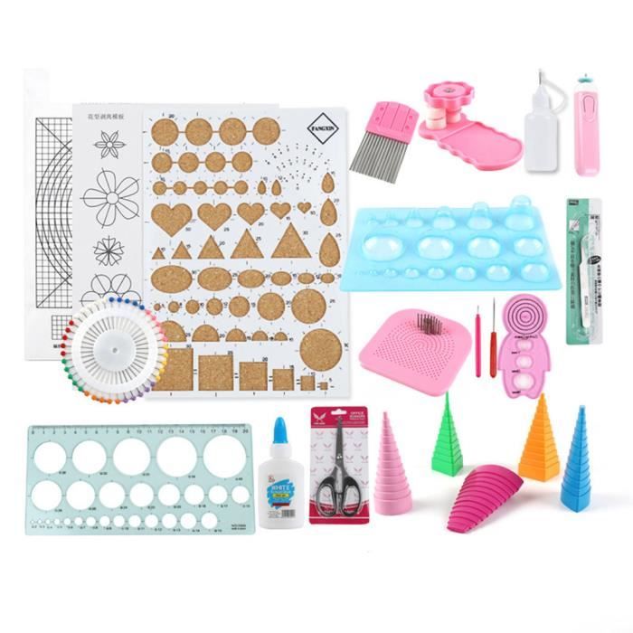 24 PCS Quilling Kit Outils Accessoires Set Art Artisanat Décoration DIY Design 40 ml Mishuowoti 203