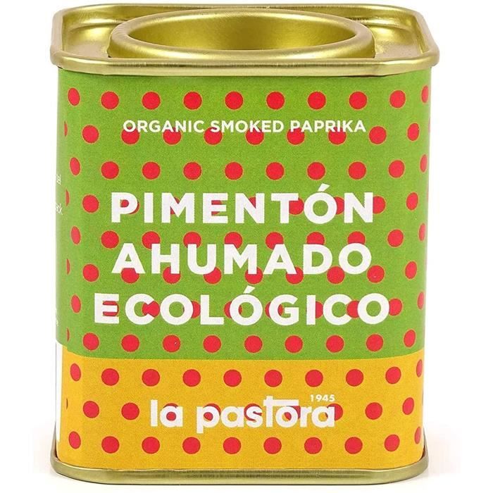 LA PASTORA - Produit Gourmet - Paprika Doux Fumé Bio - Boîte de 75g - 100% Naturel - Paprika Fumé - Antioxidants - Convient aux Cœli