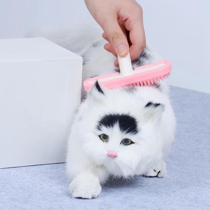 Qiilu peigne de toilettage pour chiens Brosse de peigne de toilettage de nettoyage de poils d'animaux de compagnie ergonomique
