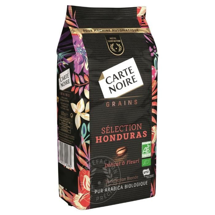 CARTE NOIRE Café grains sélection Honduras bio - sachet de 500g