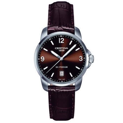 CERTINA HOMME 38MM MARRON CUIR BRACELET DATE MONTRE C0014101629700