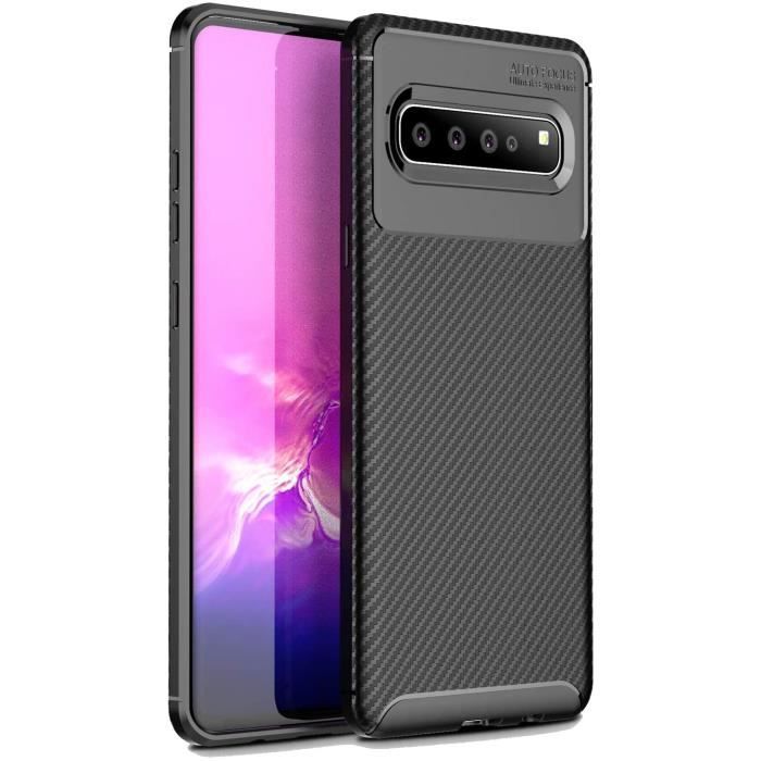 Coque Samsung Galaxy S10 5G Olixar Fibre de Carbone – Coque Anti-Choc – Design Fin et élégant – Noire