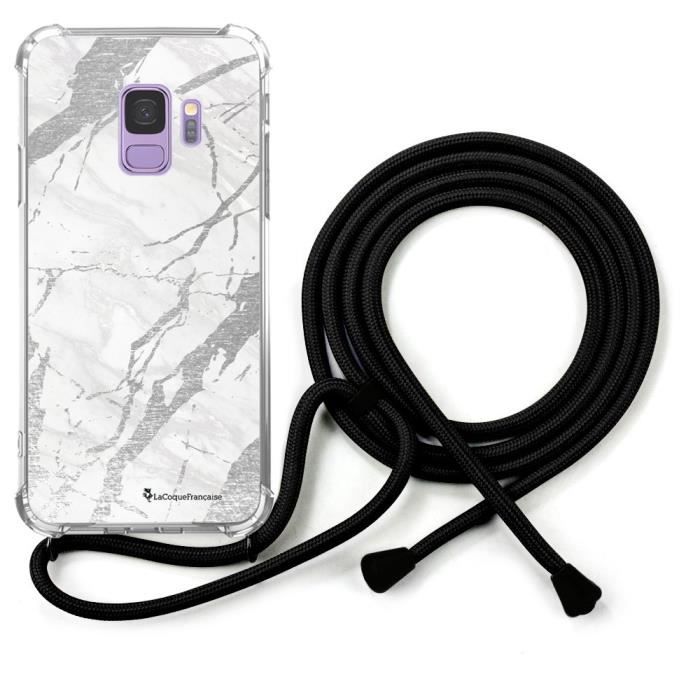 Coque cordon pour Samsung Galaxy S9 Dessin Marbre gris La Coque Francaise