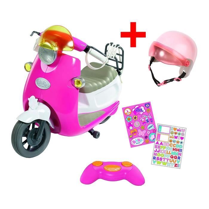 Set Scooter City RC de BABY born avec casque (nouveau modèle)