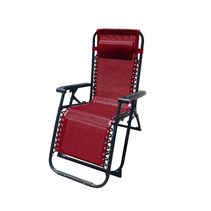 Chaise Longue Jardin Exterieur Inclinable 90 x 108 x 66 cm Rouge - Marbueno