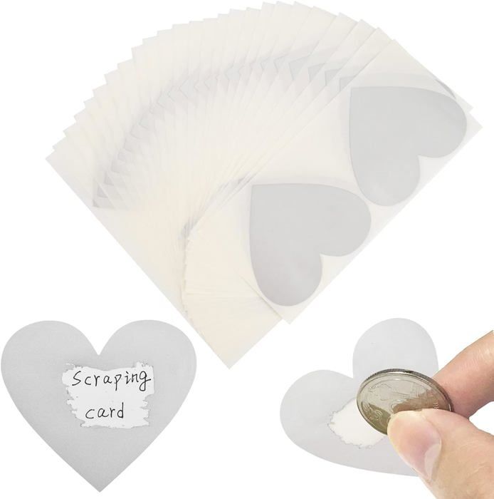 30 étiquettes Cartes à Gratter Rectangulaires - Format 48x15 Mm - Pour DIY, Jeux, Cadeaux Surprises, Scrapbooking - 3