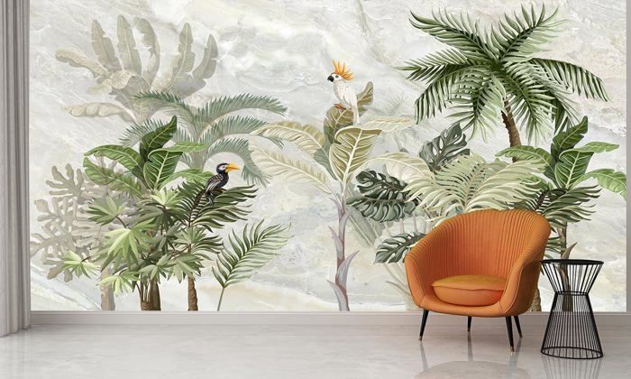 Papier Peint Panoramique Jungle Tropicale Soie 400x280cm Papier Peint ...
