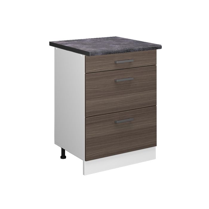 Vicco Cuisine R-Line, gris noble/chêne doré, 350cm sans PT | Leroy Merlin