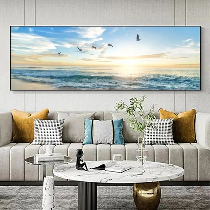 Paysage De Bord De Mer Decoration Murale Tableau Pour Salon