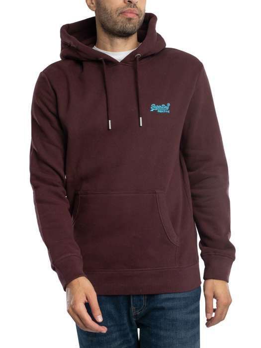 Superdry Sweat Homme Rouge à Zip Complet - Capuche, Poche, Taille M - Occasion Bon État