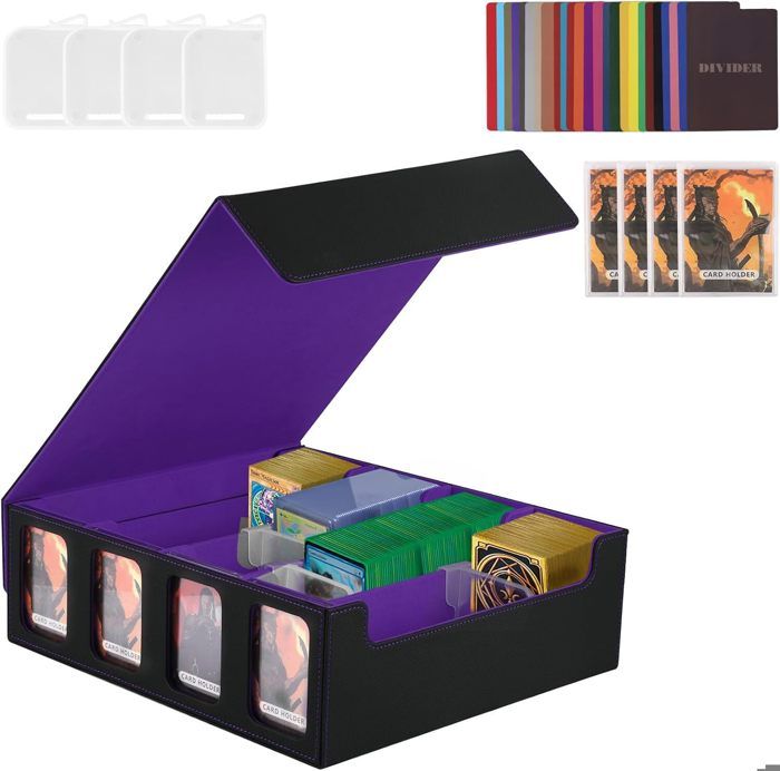 Rangement Carte Yu Gi Oh Deck Box Pour Mtg, Boîte Cartes à Collectionner Avec Affichage Commander, Boite Rangement Carte Organisation Collection