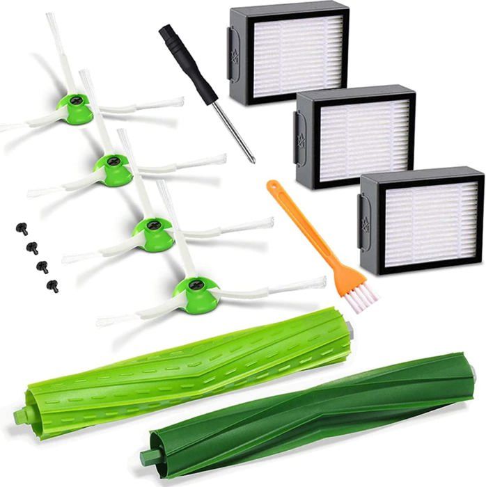 Kit D'accessoires Pour IRobot Roomba I/i+/E Série - 4 Brosses Caoutchouc, 10 Filtres, 10 Sacs, 10 Brosses Latérales