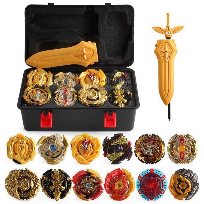 Set De 12 Toupies Turbo 4D Avec 3 Lanceurs – Jouet De Combat En Métal Et Plastique – Cadeau Enfant – WWZI