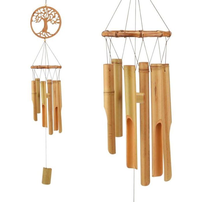 Lot De 12 Carillons à Vent En Bois OOTSR – Kit DIY Peinture, Autocollants, Tubes Colorés, Décoration Jardin Printemps