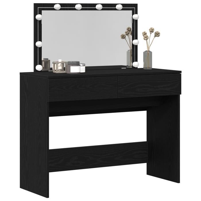Elégant Coiffeuse avec LED - chêne noir - 100x40x120 cm - pour chambre &3578963