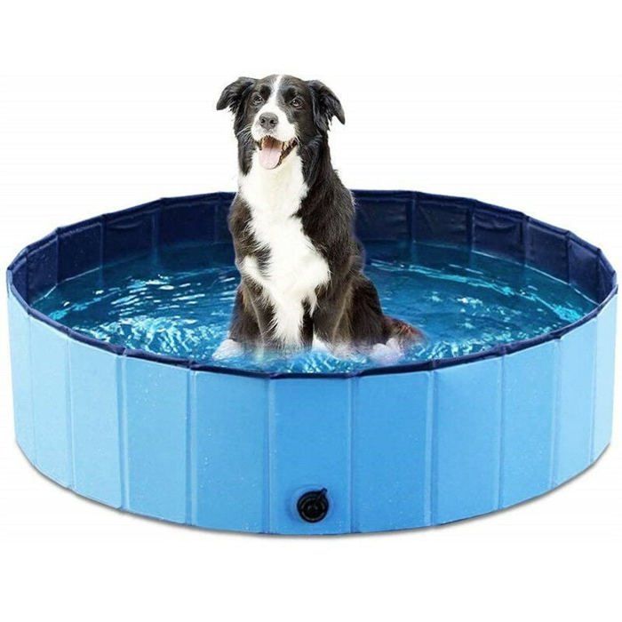 La piscine pour chien est pliable le bassin en PVC est antidérapant et facile à nettoyer (80*20cm)