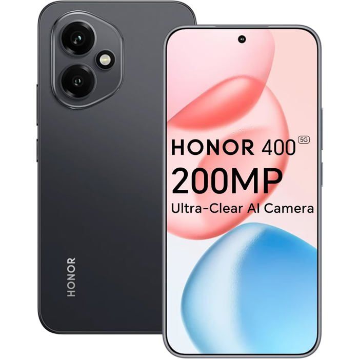 HONOR 400 5G Smartphone 8GO Caméra AI Ultra Claire de 200 Mpixels 6 55" AMOLED Display 120Hz Snapdragon 7 Gen 3 5170mAh IP65 Dual SIM NFC Android 15 sans Chargeur - vue 2