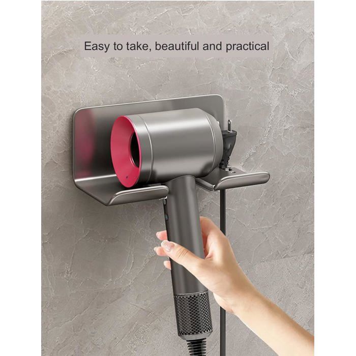 Support seche Cheveux Porte seche Cheveux Mural Support pour sèche-Cheveux Porte seche Cheveux sans percage