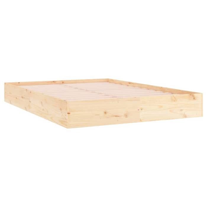 Brun 160 x 200 cm - Lit Bois - stables et durable - Cadre de lit - matelas non inclus - bois massif 160x200 cm 001_300004