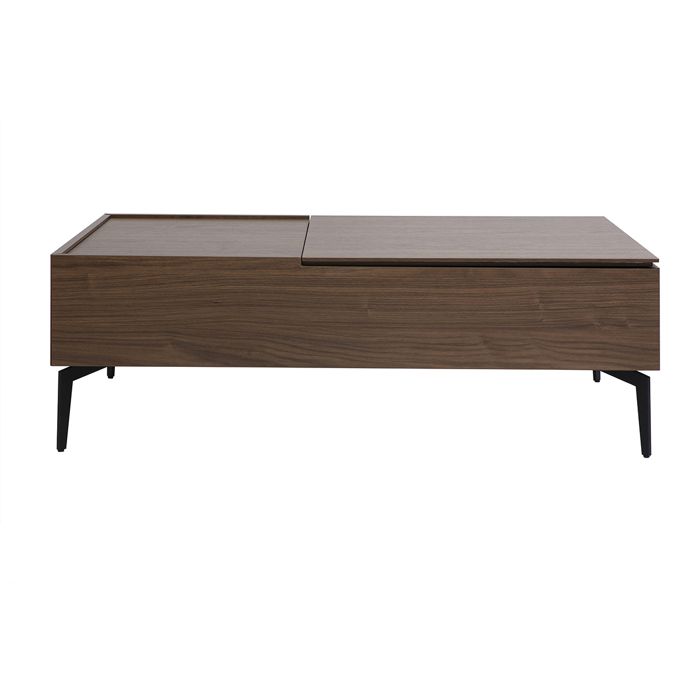 Miliboo - Table basse relevable rectangulaire bois foncé finition noyer et métal noir L103 cm SEDA