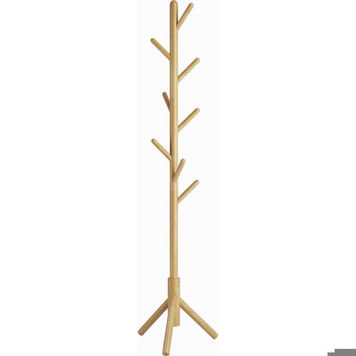 Portemanteau en Bois Portant à Vêtements avec 8 Crochets Porte Manteau sur Pieds Assemblage Facile pour Chapeau Vêtements Sa
