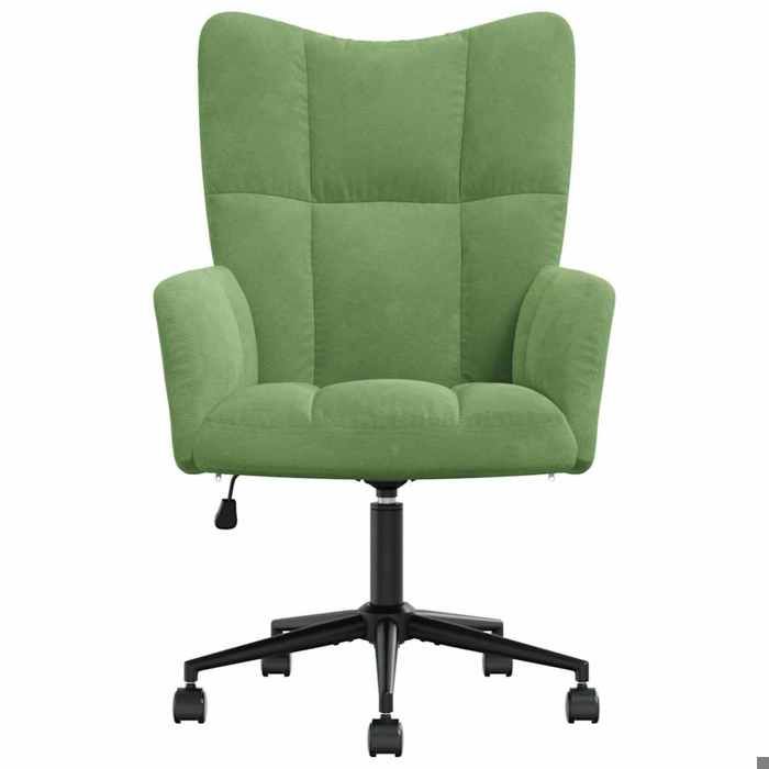 velours Fauteuil simple 1 PLACE - SHIELDPRO®MODERNE Chaise de relaxation Vert clair - pour salon/bureau 61 5x69x(94 5-102)cm 6510850