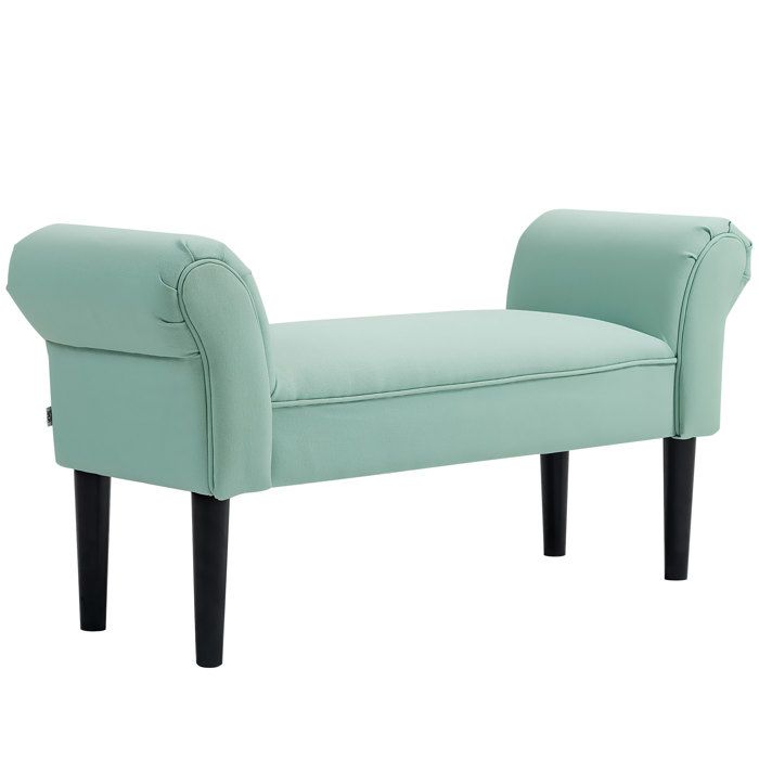 Banc Entrée Bout de Lit - HOMCOM - Rembourré pour Chambre à Coucher - Tissu à Voile - 102x36x51cm - vert