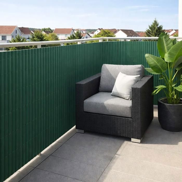 Pvc Occultant Canisse PVC occultant double face 1x5m vert - Kit complet avec fixation ...