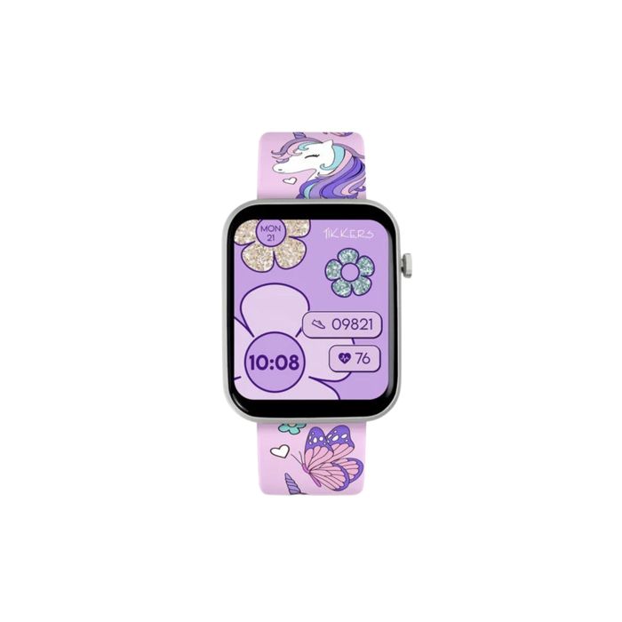 Tikkers Montre Connectée Enfant Smart Watch Série 13 Violet Avec Bracelet Supplémentaire