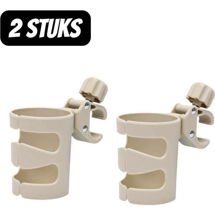 Lot De 2 Porte-gobelets 360° Pivotant Universel Pour Trottinette Tricycle Vélo Kaki