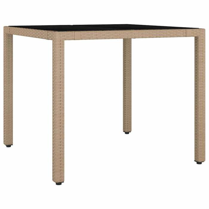 Ensemble de salle à manger pour jardin 5 pcs - MEUBLE JARDIN - Beige polyrotin CC2177