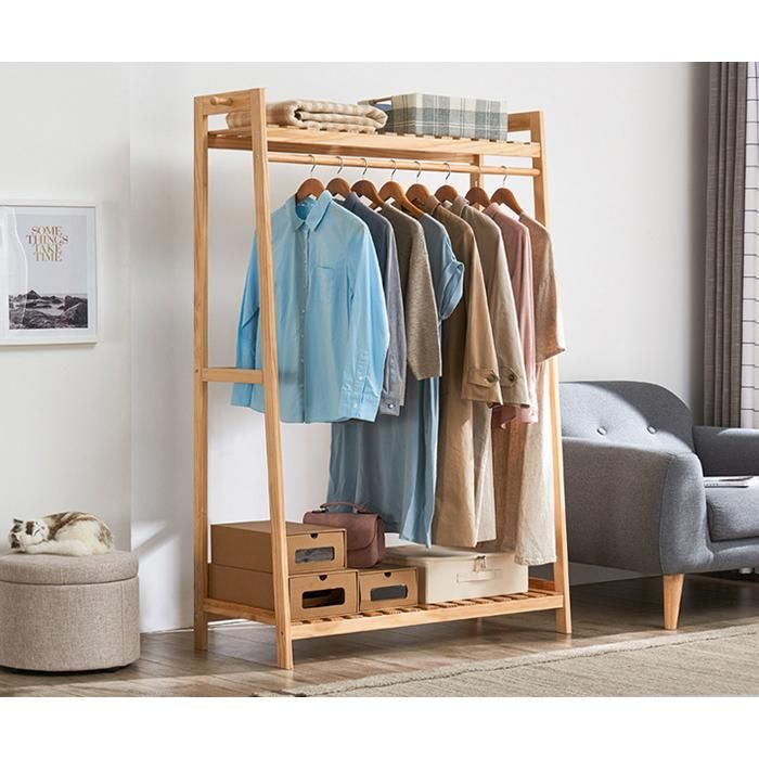 Cintre de flocage en bois - Aueq - massif ménage en bois sans couture vêtements support antidérapant humide et sec double usage mo