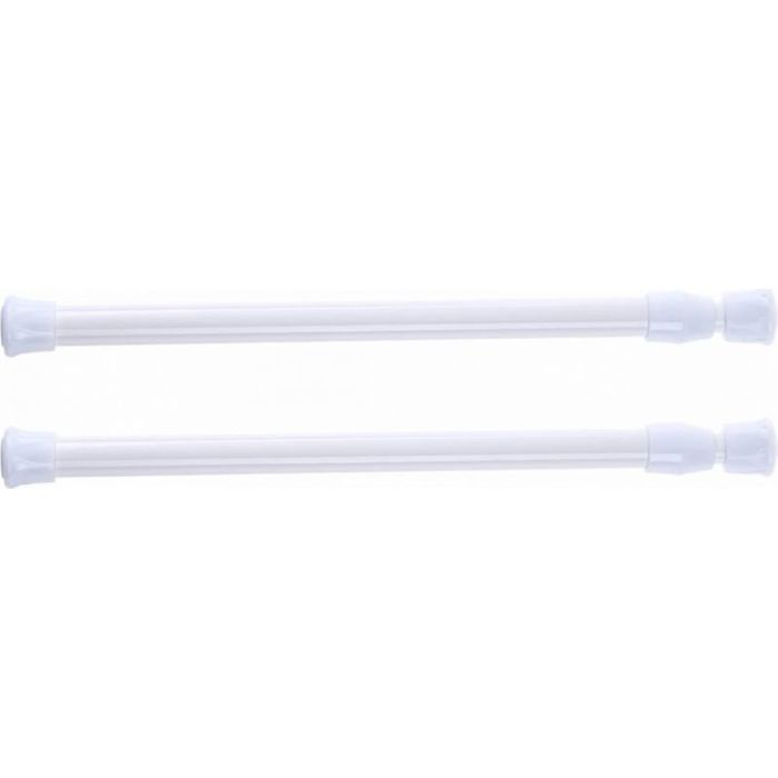 Lot de 2 tringles à rideau de douche télescopiques sans perçage pour douche baignoire armoire blanc largeur 30-50 cm
